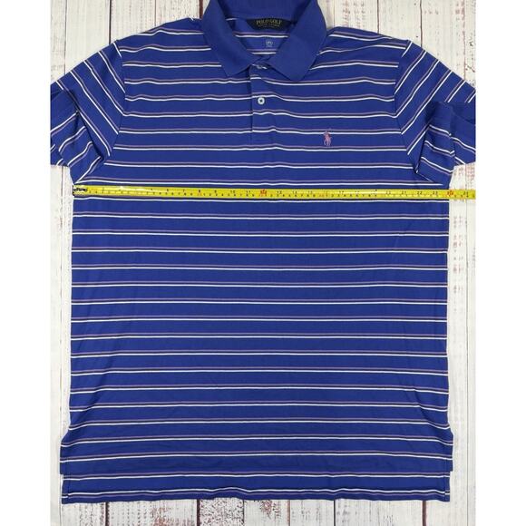 Vintage Polo Ralph Lauren Golf Polo Shirt Men's Size XL Short Sleeve Blue Stripe - Picture 7 of 8